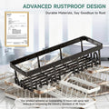 Veken Large Capacity Shower Caddy 3-Pack, No Drilling Adhesive Rack with Soap Holder, Rustproof & Waterproof Shelves, Bathroom Organizers and Storage, Wall-Mounted Kitchen & Home Decor, Black 🍁 All In One Marketplace Canada