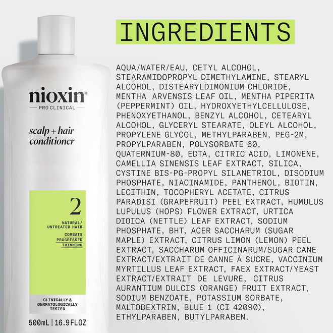 Nioxin Scalp + Hair Thickening System 2 Conditioner, For Natural Hair with Progressed Thinning, 16.9 fl oz (Packaging May Vary) 🍁 All In One Marketplace Canada