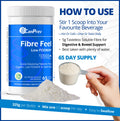 CanPrev Organic Fibre Feel Powder 325g, 65 Servings, Unflavoured & Easy to Mix, Promotes Digestive Wellness & Regularity, Quick-Dissolving & Gentle, Natural Ingredients, Perfect for Smoothies & Shakes 🍁 All In One Marketplace Canada