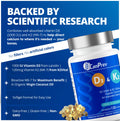 CanPrev D3 & K2 Vitamins 120 Softgels, 120-Day Supply, 1000IU Vitamin D3 & 120mcg K2, Supports Strong Bones, Teeth & Heart Wellness, Easy-to-Absorb with Organic Coconut Oil, No GMO, Gluten, Soy, Dairy 🍁 All In One Marketplace Canada