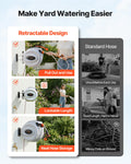 VEVOR Retractable Hose Reel, 115 ft x 1/2 inch, 180° Swivel Bracket Wall-Mounted, Garden Water Hose Reel with 9-Pattern Nozzle, Automatic Rewind, Lock at Any Length, and Slow Return System 🍁 All In One Marketplace Canada
