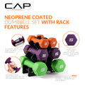 CAP Barbell 20 lb Neoprene Dumbbell Set with Rack |Includes 2, 3, 5 lb Pairs 🍁 All In One Marketplace Canada