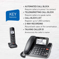 Panasonic DECT 6.0 2-in-1 Corded/Cordless Phone with Answering Machine, Advanced Call Block (1,000 Numbers), and Talking Caller ID - 1 Cordless Handset - KX-TGF870CB, Black 🍁 All In One Marketplace Canada