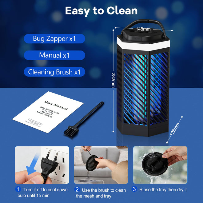 REOGLE Bug Zapper Outdoor Indoor, Rechargeable Mosquito Zapper with 8000mAh Battery & LED Night Light, USB Charging Electric Fly Zapper, Portable Fly Trap Fly Killer for Patio, Backyard, Garden 🍁 All In One Marketplace Canada