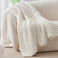 BEDELITE Fuzzy Throw Blankets Room Decor - Soft Cozy Fluffy Fleece Plush Warm Blanket, Cream White for Couch Sofa Bed, Bedroom Living Room Decor, Couverture, Gifts for Women Men Friends, 50"x60" 🍁 All In One Marketplace Canada