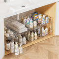 2 Tier Bathroom Storage Organizer, Vtopmart 4 Pack Clear Under Sink Organizers Vanity Counter Storage Container, Medicine Cabinet Drawers Bins, Pull-Out Organization with Track for Pantry, Kitchen 🍁 All In One Marketplace Canada