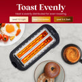 Elite Gourmet ECT5322 Long Slot 4 Slice Toaster, Countdown Timer, Bagel Function, 6 Toast Setting, Defrost, Cancel Function, Built-in Warming Rack, Extra Wide Slots for Bagels Waffles, Stainless Steel 🍁 All In One Marketplace Canada