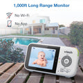 VTech VM819-2 Baby Monitor, 2.8” Screen, 2 Cameras, 1000ft Range, Night Vision, 2-Way Audio, Temperature Sensor, Lullabies, Secured Transmission No WiFi 🍁 All In One Marketplace Canada
