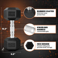 Yes4All Hex Dumbbell with Chrome Grip, Single Hand Weight for Strength Training - 20 lbs 🍁 All In One Marketplace Canada