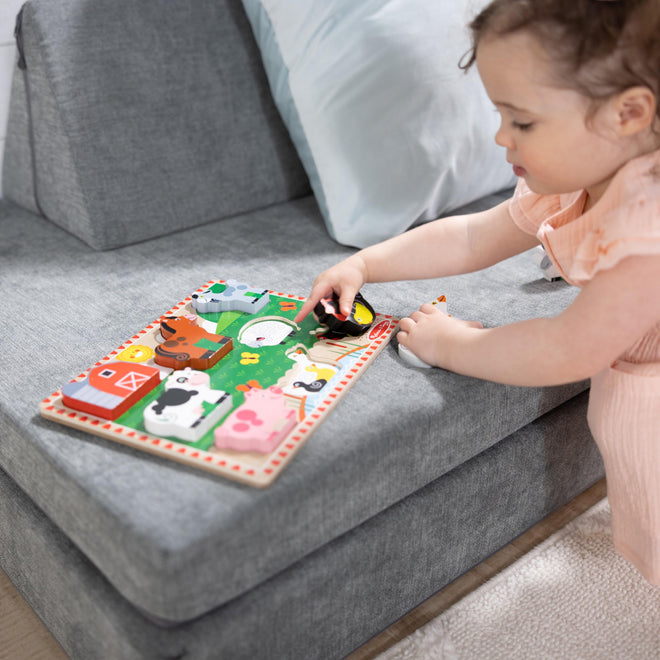 Melissa & Doug Farm Animals Wooden Chunky Puzzle 8-Piece Set 🍁 All In One Marketplace Canada