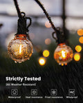 Outdoor String Lights 25 Feet G40 Globe LEDs Patio Lights with 13 Edison LED Bulbs(1 Spare), Waterproof Connectable Hanging Light for Backyard Porch Balcony Party Decor, E12 Socket Base, Black 🍁 All In One Marketplace Canada