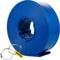 VEVOR Discharge Hose, 1-1/2" x 100', PVC Fabric Lay Flat Hose, Heavy Duty Backwash Drain Hose with Clamps, Weather-Proof & Burst-Proof, Ideal for Swimming Pool & Water Transfer, Blue 🍁 All In One Marketplace Canada