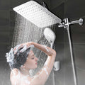 COSYLAND Rain Shower Head with Handheld - 304 Stainless Steel High Pressure 8 inch Square Rainfall Showerhead Combo with 3 Spray Mode 11 inch Extension Adjustable Arm & 60 inch Hose - Chrome 🍁 All In One Marketplace Canada