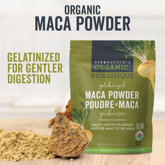 Viva Naturals Organic Maca Powder, Gelatinized Peruvian Maca Root Powder, Non-GMO, 1 lb 🍁 All In One Marketplace Canada