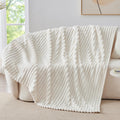 BEDELITE Fuzzy Throw Blankets Room Decor - Soft Cozy Fluffy Fleece Plush Warm Blanket, Cream White for Couch Sofa Bed, Bedroom Living Room Decor, Couverture, Gifts for Women Men Friends, 50"x60" 🍁 All In One Marketplace Canada