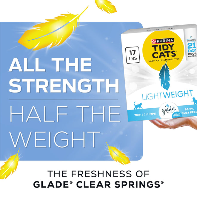 Purina Tidy Cats Lightweight with Glade Clear Springs Multi-Cat, Clumping, Low Dust, Scented Cat Litter - 17 lb. Box 🍁 All In One Marketplace Canada