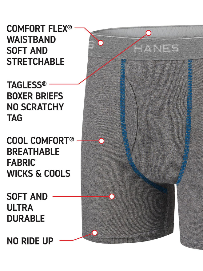 Hanes boys 5 Pack Breathable Boxer Briefs, Assorted, Small US 🍁 All In One Marketplace Canada
