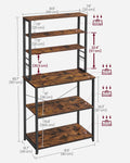 VASAGLE Coffee Bar, Baker’s Rack for Kitchen with Storage, 6-Tier Kitchen Shelves with 6 Hooks, Microwave Stand, Industrial, 15.7 x 31.5 x 65.7 Inches, Rustic Brown and Black UKKS019B01 🍁 All In One Marketplace Canada