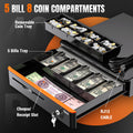 Tera 16" Auto Open Cash Register Drawer Insert Tray 5 Bill 8 Coin for Point of Sale (POS) System with Removable Cash Tray Media Slot 24V RJ12 Key-Lock (Round Corner) for Small Businesses Retail 405R 🍁 All In One Marketplace Canada