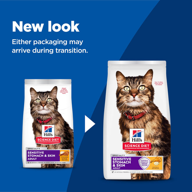 Hill's Science Diet Adult Sensitive Stomach & Skin Chicken & Rice Recipe Dry Cat Food 7.03 kg Bag 🍁 All In One Marketplace Canada