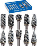 Sworker 10Pcs 1/8" Shank Carbide Burrs Set Bits Compatible with Dremel Metal Grinding Wood Stone Carving Cutting Engraving Grinder Kit Attachment Rotary Tool Accessories 🍁 All In One Marketplace Canada