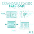 Regalo Easy Fit Plastic Adjustable Extra Wide Baby Gate, Award Winning Brand, 23 Inches Tall, Fits Openings Between 28 to 42 Inches, Pressure Mounted 🍁 All In One Marketplace Canada