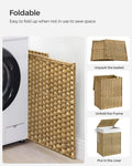 SONGMICS Laundry Hamper with Lid, 23.8 Gallon (90 L) Synthetic Rattan Clothes Laundry Basket with Lid and Handles, Foldable, Removable Liner, Natural ULCB051N01V1 🍁 All In One Marketplace Canada