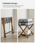SONGMICS Luggage Rack, Bamboo Luggage Rack for Guest Room, Folding Suitcase Stand, for Hotel, Bedroom, Heavy-Duty, Holds up to 131 lb, Walnut Brown URLR007D01 🍁 All In One Marketplace Canada