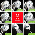 AquaCare High Pressure 8-Mode Handheld Shower Head - Anti-Clog Nozzles, Built-in Power Wash to Clean Tub, Tile & Pets, Extra Long 6 ft. Stainless Steel Hose, Wall & Overhead Brackets 🍁 All In One Marketplace Canada