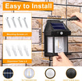 Joomer Solar Wall Lights Outdoor 4PACK, Dusk to Dawn Porch Lights Fixture, Waterproof Exterior Lighting with Clear Panel for Entryway Front Door, Solar Wall Lantern with 3 Modes & Motion Sensor 🍁 All In One Marketplace Canada