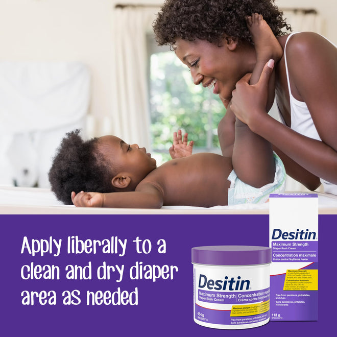 Desitin Maximum Strength Diaper Rash Cream, 40% Zinc Oxide Cream, for Immediate Relief, Dermatologist and Pediatrician Tested, Helps Heal, 454g 🍁 All In One Marketplace Canada