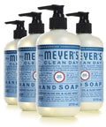 Mrs. Meyer's Clean Day Liquid Hand Soap, Rain Water, Cruelty Free & Biodegradable Hand Wash Formula Made with Essential Oils, 370 ml Bottles, 4 Pack 🍁 All In One Marketplace Canada