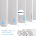 Waffle Weave Shower Curtain with Stainless Steel Hooks - 256 GSM Heavy Duty Fabric Bath Curtains, Hotel Luxury Quality, Water Resistant, Machine Washable, Weighted Hem, 72 x 72 Inches (White) 🍁 All In One Marketplace Canada