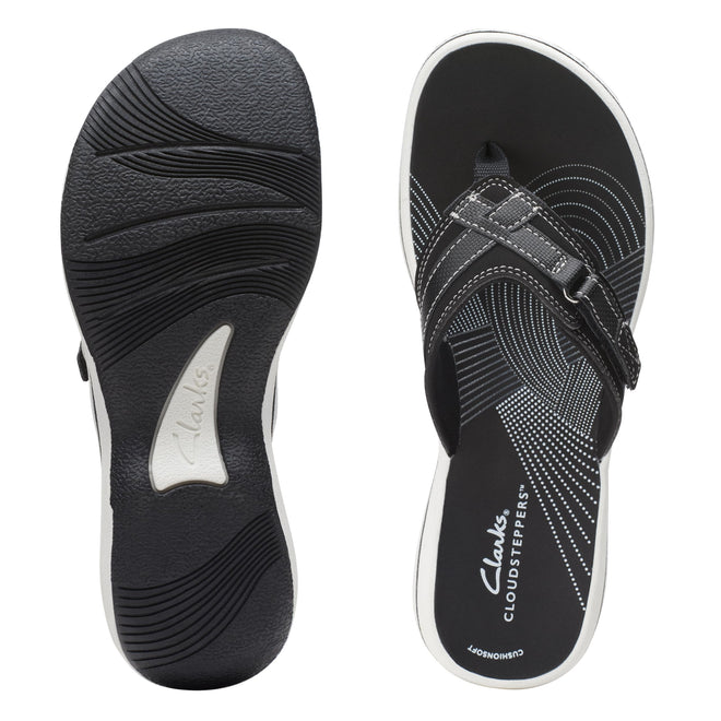 Clarks Cloudsteppers Women's Breeze Sea Flip-Flop, Black Synthetic, 7 Medium US 🍁 All In One Marketplace Canada