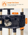 FEANDREA Cat Tree, Large Cat Tower, 64.6 Inches Cat Activity Center 🍁 All In One Marketplace Canada