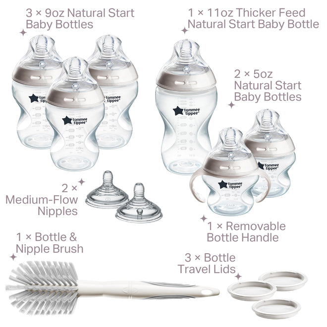 Tommee Tippee Natural Start Baby Bottle Set, Breast-Like Nipples, 0m+ 🍁 All In One Marketplace Canada