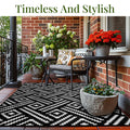OPPODREAM Outdoor Rug 5x7 Ft, Waterproof Outdoor Plastic Straw Rug for Patio, Reversible Out Door Carpet for Camping, Deck, Rv, 5 x 7 Area Carpet Balcony, Porch, Backyard, Black and White 🍁 All In One Marketplace Canada