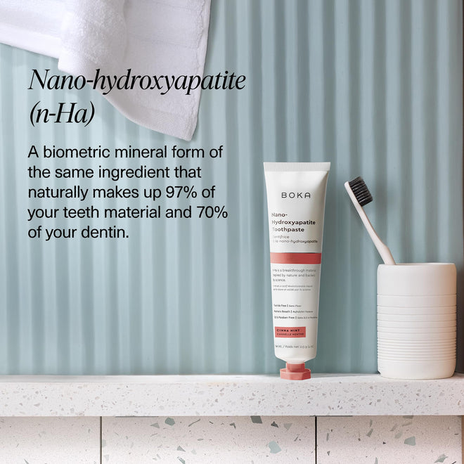 Boka Fluoride Free Toothpaste, Nano Hydroxyapatite Toothpaste, Appropriate for Sensitive Teeth - for Adult Oral Care - Cinnamon Mint Flavor, 4 Fl Oz (113g) 1Pk 🍁 All In One Marketplace Canada