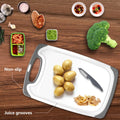 Cutting Boards for Kitchen, Plastic Chopping Board Set of 4 with Non-Slip Feet and Deep Drip Juice Groove, Easy Grip Handle 🍁 All In One Marketplace Canada