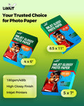 Uinkit Glossy Inkjet Photo Paper 8.5x11 Inches 100 Sheets 48lb Dye Ink 180Gsm Professional Photographic Paper Letter Size 8.5mil Instant Dry Suitable for All Dye Ink Printers (100, 8.5x11Inches) 🍁 All In One Marketplace Canada