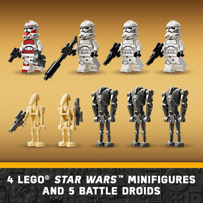 LEGO Star Wars Clone Trooper & Battle Droid Battle Pack Set for Kids, Buildable Toy Speeder Bike Vehicle, Tri-Droid and Defensive Post, Collectible, Gift for Boys and Girls Aged 7 and Up, 75372 🍁 All In One Marketplace Canada