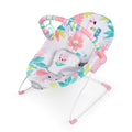 Bright Starts Flamingo Vibes 3-Point Harness Harness Vibrating Baby Bouncer with -Toy bar 🍁 All In One Marketplace Canada