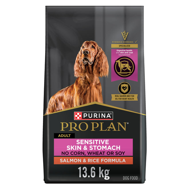 Purina Pro Plan Sensitive Skin & Stomach Dry Dog Food, Salmon & Rice - 13.6 kg Bag 🍁 All In One Marketplace Canada