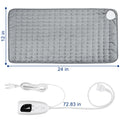 24"x12" Heating Pad, Electric Heating Pad for Dry & Moist Heat, Electric Heat Pad with Multiple Temp & Timer Settings, Auto Off, Silver Gray 🍁 All In One Marketplace Canada