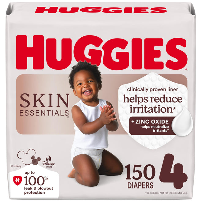 Huggies Size 4 Diapers, Skin Essentials Baby Diapers, Size 4 (22-37 lbs), 150 Count, Packaging May Vary 🍁 All In One Marketplace Canada