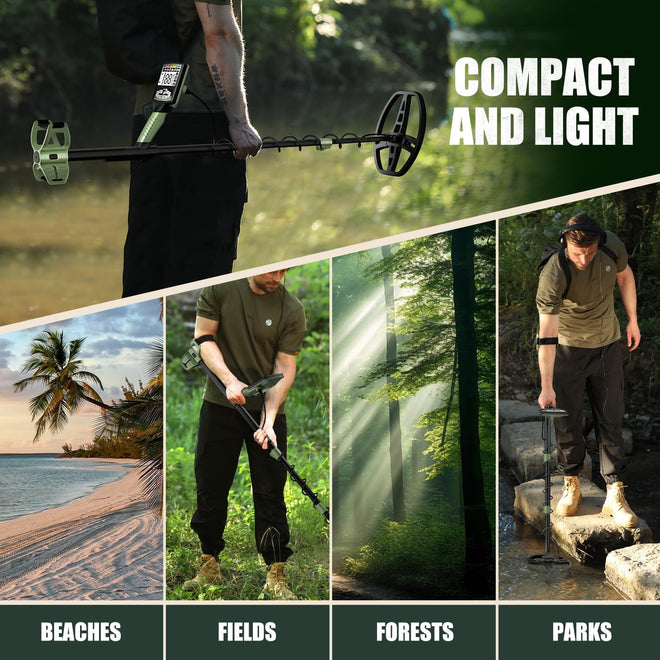 Gbnryg Professional Metal Detector for Adults,12" IP68 Waterproof Search Coil with LCD Backlight,5 Modes Gold Detector,Advanced DSP Chip&High Accuracy System for Beach/Gold Hunting 🍁 All In One Marketplace Canada