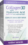 Webber Naturals Collagen30 with Hyaluronic Acid, Bioactive Collagen Peptides, 180 Tablets, Helps Reduce Joint Pain, Eye Wrinkles and Fine Facial Line 🍁 All In One Marketplace Canada