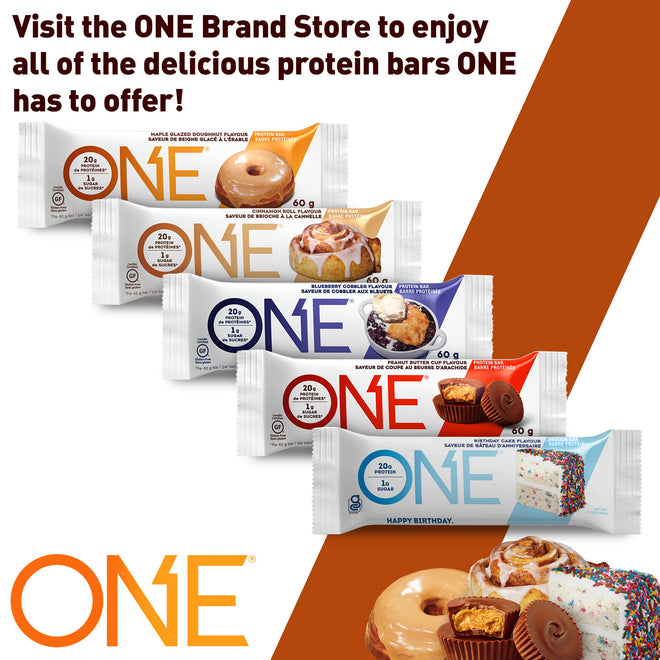 ONE Protein Bars, Maple Glazed Doughnut, Gluten Free Protein Bars with 20g Protein and only 1g Sugar, Snacking for High Protein Diets, 60g (12 Pack) [Packaging May Vary] 🍁 All In One Marketplace Canada