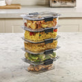 Rubbermaid 10-Piece Brilliance Food Storage Containers with Lids for Lunch, Meal Prep, and Leftovers, Dishwasher Safe, 3.2-Cup, Clear/Grey 🍁 All In One Marketplace Canada