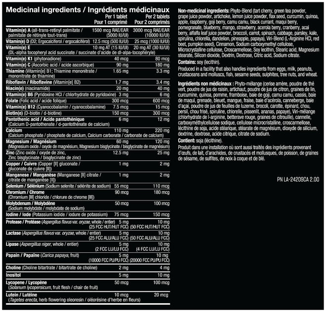 MUTANT Multi Vitamins - Men's Multivitamin for Hardcore Athletes & Body Builders, Supports Muscle Function, Energy Metabolism, Immune Health with 70 Vitamins Minerals Antioxidants (60 Caplets, CA) 🍁 All In One Marketplace Canada